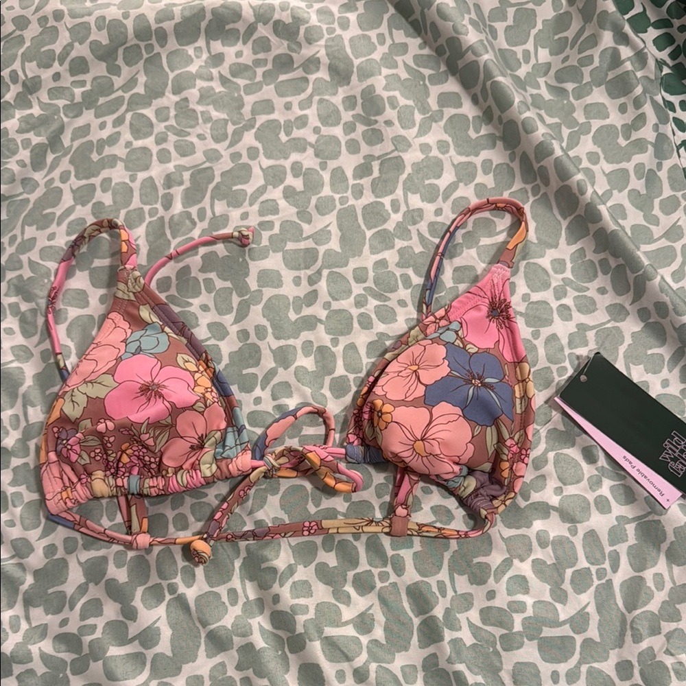 Wild Fable Pink and Blue Bikini with Floral Print